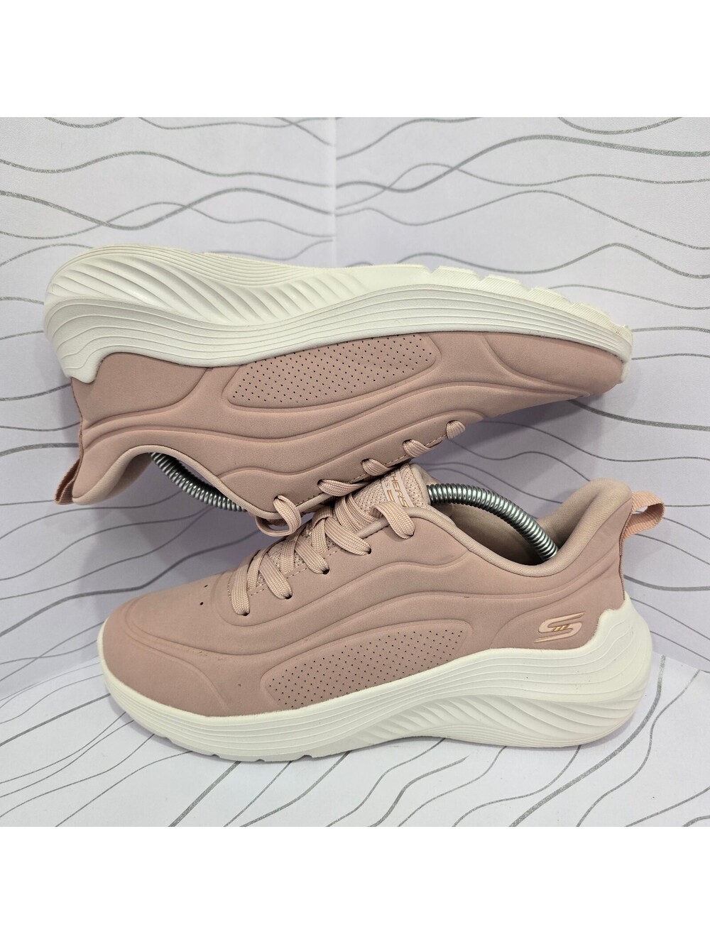 Skechers BOBS Squad Waves para mujer – Rosa blush – US 7.5
